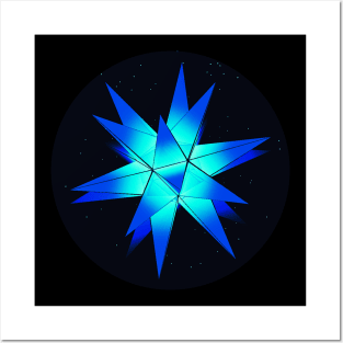 Turquoise teal blue christmas star for xmas decorations Posters and Art